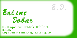 balint dobar business card